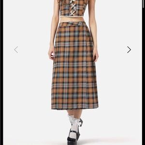 Kit Tartan Midi Skirt
